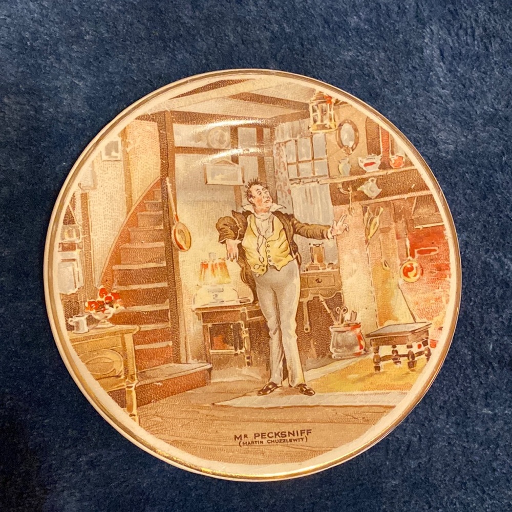 Staffordshire Antique “Mr. Pecksniff” Dickens Small Plate